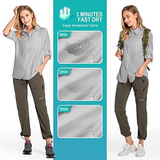 Women's Long Sleeve Sun Protec - Fishing Shirt Uv Protection reseña y precio