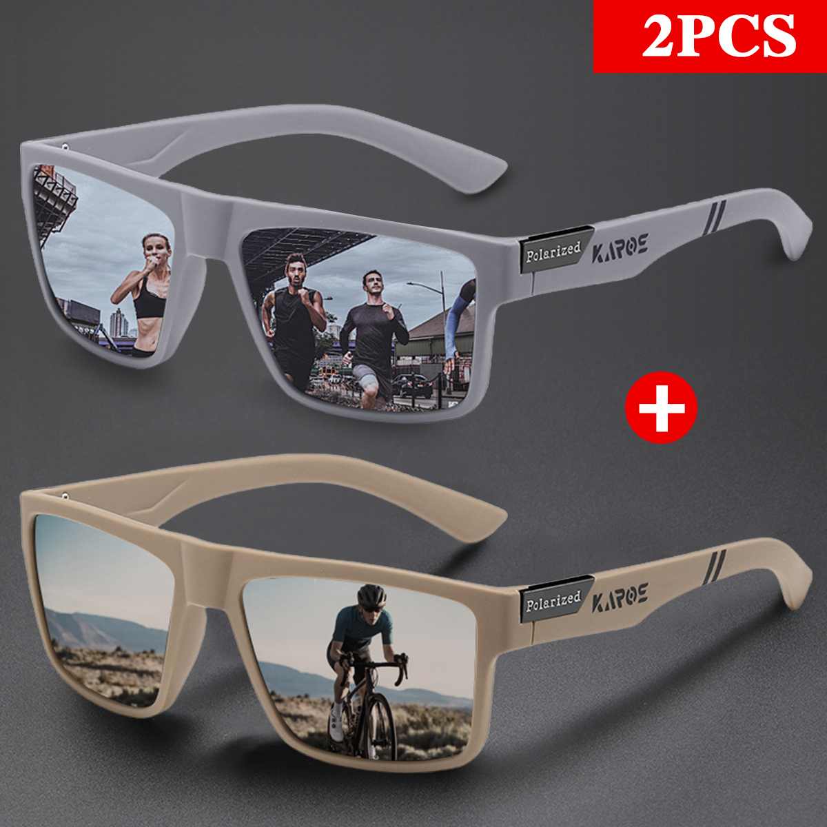 KAROS 2PCS Retro Square Polari - Fishing Sunglasses Polarized reseña y precio