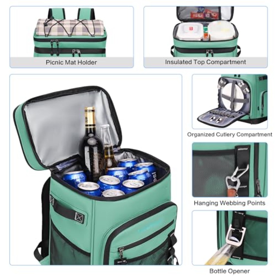 Large Waterproof Insulated Coo - Fishing Backpack reseña y precio