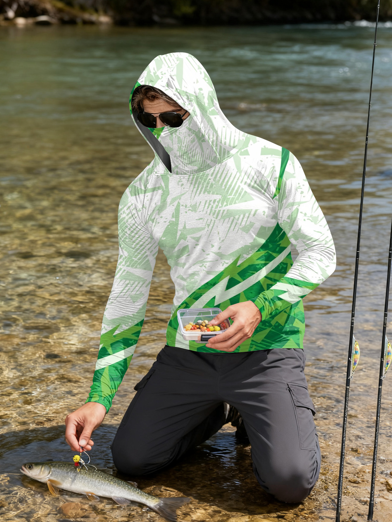 Men's Fishing Hooded Long-Slee - Fishing Hoodie reseña y precio
