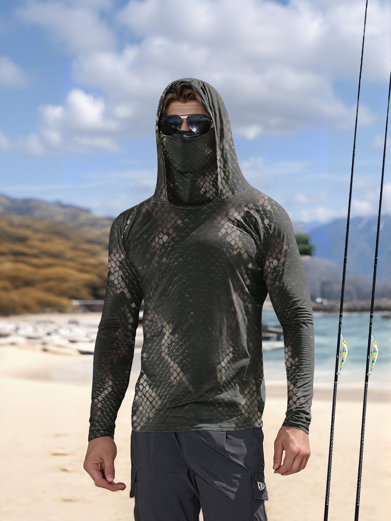 Men's Fishing Hooded Long-Slee - Fishing Hoodie reseña y precio