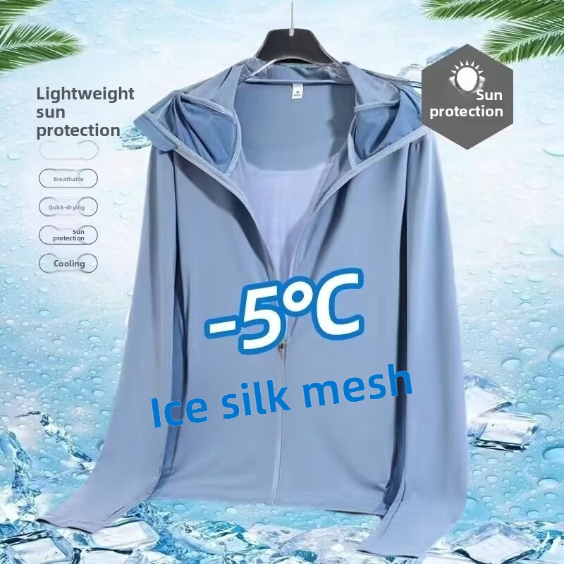 Ice Silk Men's Summer Thin Air - Fishing Shirt Uv Protection reseña y precio