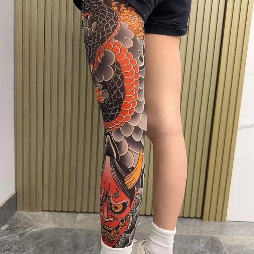 Full Leg Fake Tattoo Socks Pri - Fishing Socks reseña y precio