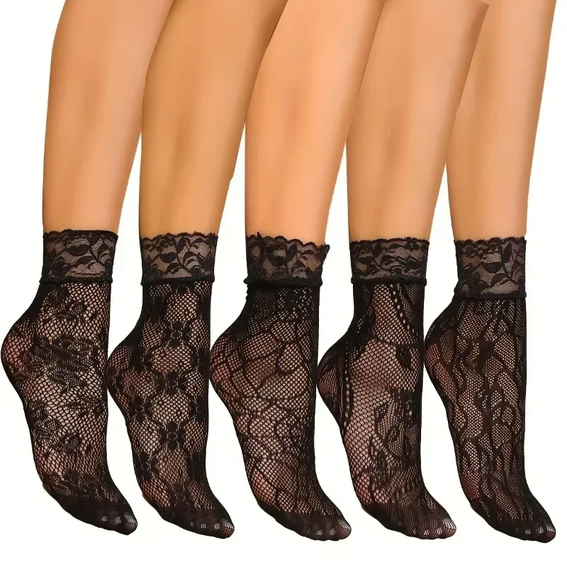 5 Pairs Floral Lace Socks Thin - Fishing Socks reseña y precio