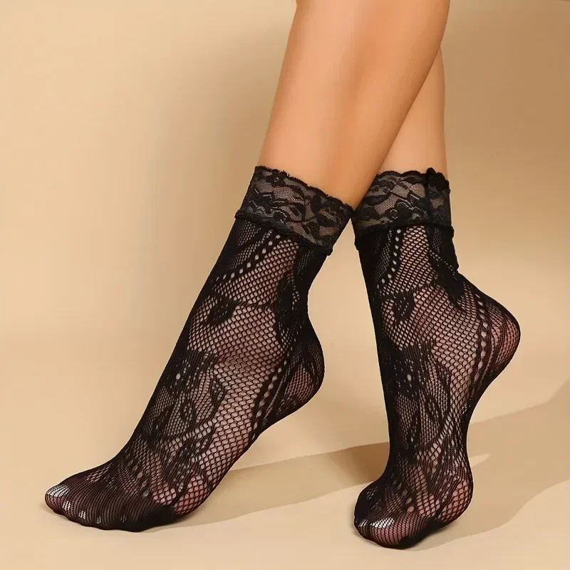 5 Pairs Floral Lace Socks Thin - Fishing Socks reseña y precio