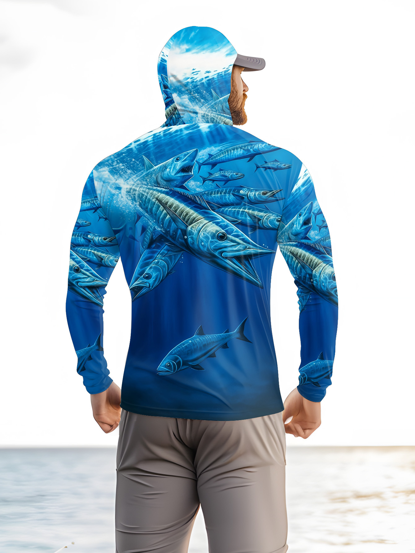 Men Hood Fishing Shirt long sl - Fishing Hoodie reseña y precio