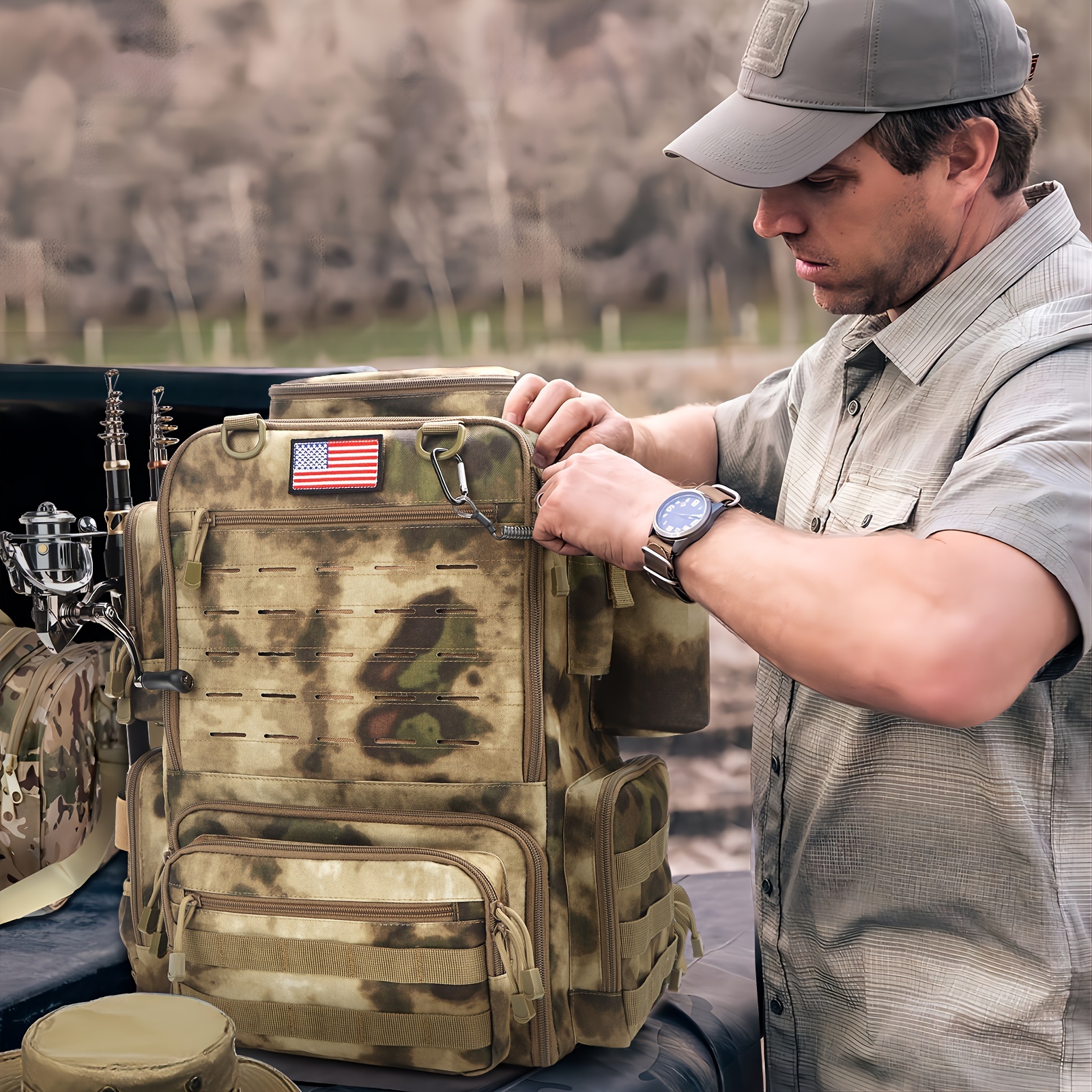 A Spacious 11.89gal Fishing Ba - Fishing Backpack reseña y precio