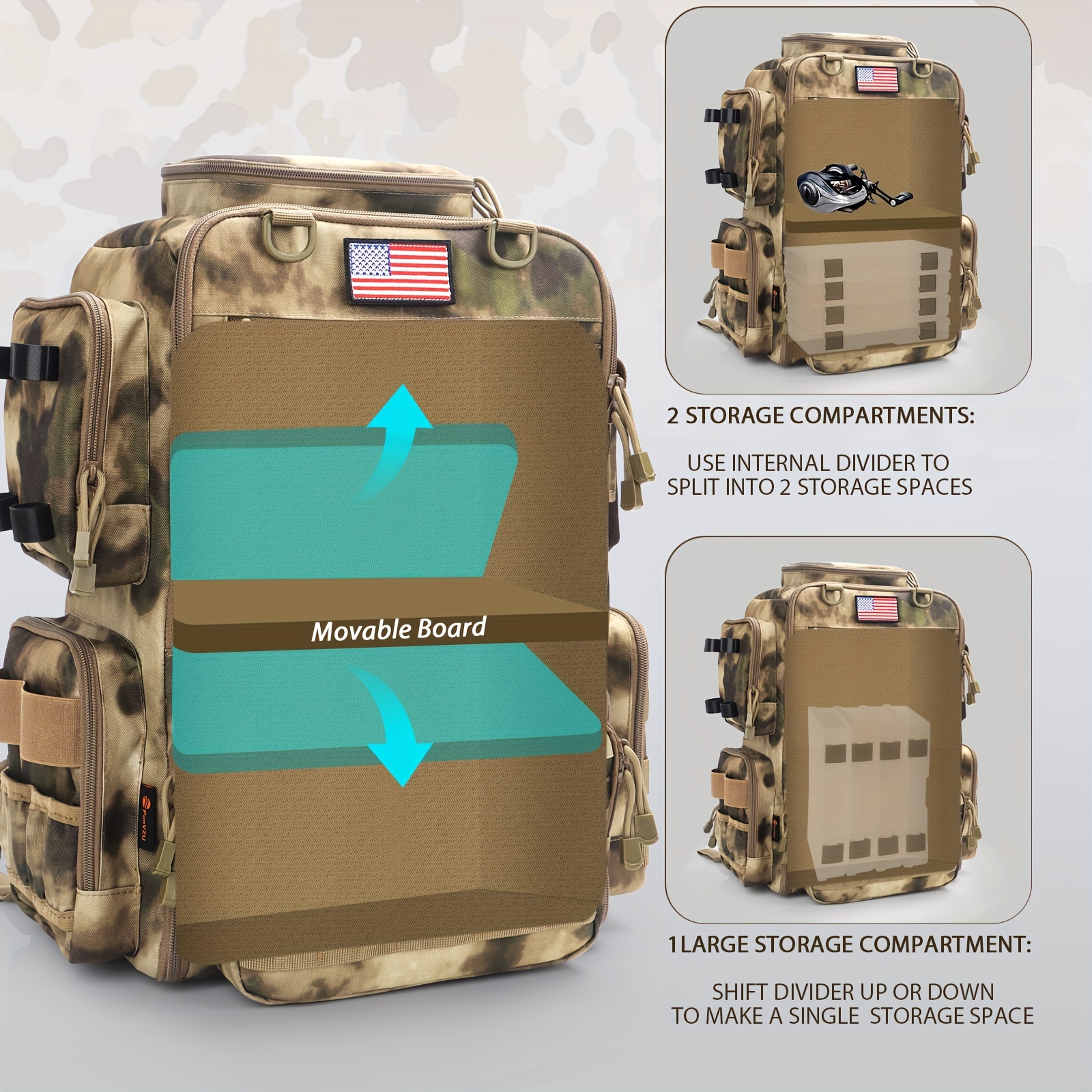 A Spacious 11.89gal Fishing Ba - Fishing Backpack reseña y precio