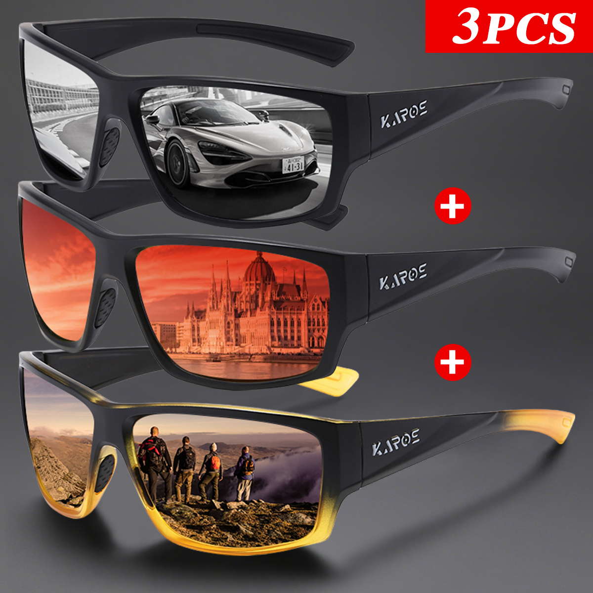 3Pcs/Set Karos Polarized Sungl - Fishing Sunglasses Polarized reseña y precio