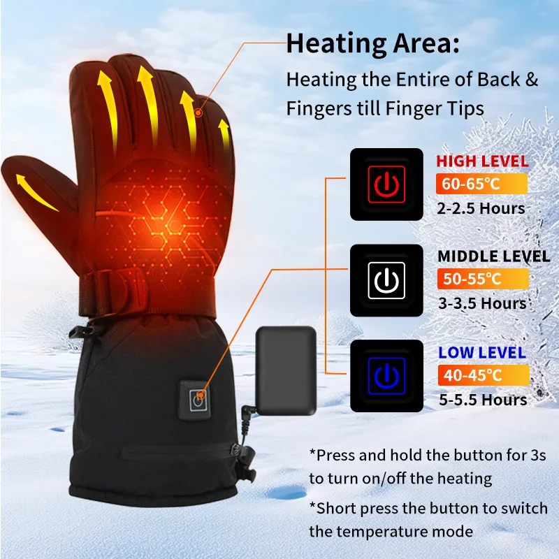 USB Rechargeable Heated Motorc - Fishing Gloves reseña y precio